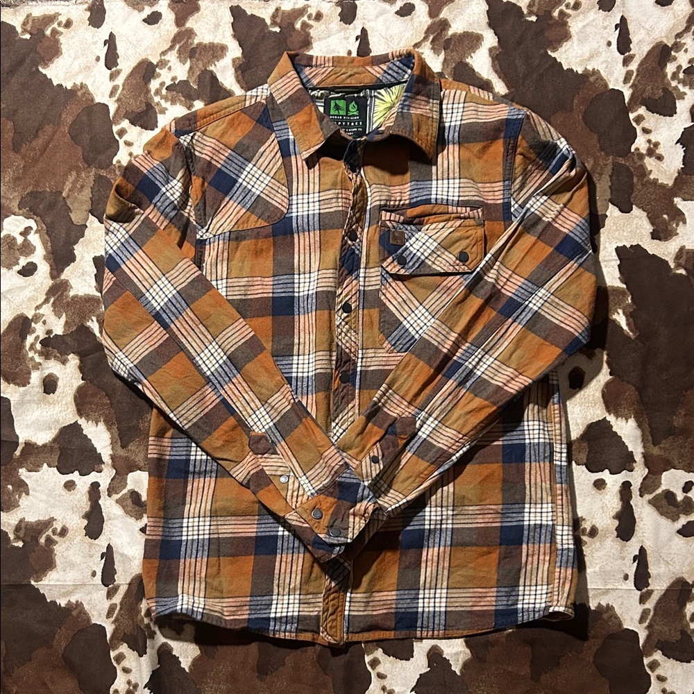 HippyTree Orange Plaid Long Sleeve Shirt S